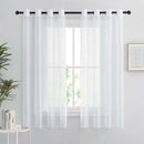 White Sheer Curtains Set of 2 132x160 cm Organza Tulle Eyelets Transparent Light Filter for Bedroom Kitchen