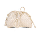 Cloud Backpack Cow Leather Crinkle Dumpling Handbag Shoulder Bag for Women MJ51 White 22x9x14cm