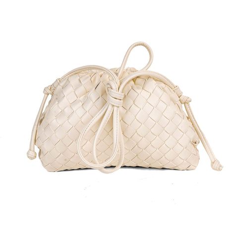 Cloud Backpack Cow Leather Crinkle Dumpling Handbag Shoulder Bag for Women MJ51 White 22x9x14cm