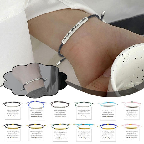 Don't Let the Tough Days Win Bracelet, Inspirational Black Bracelet for Women and Men Onesize