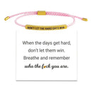 Don't Let the Tough Days Win Bracelet, Inspirational Black Bracelet for Women and Men Onesize