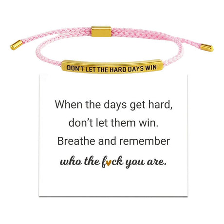 Don't Let the Tough Days Win Bracelet, Inspirational Black Bracelet for Women and Men Onesize
