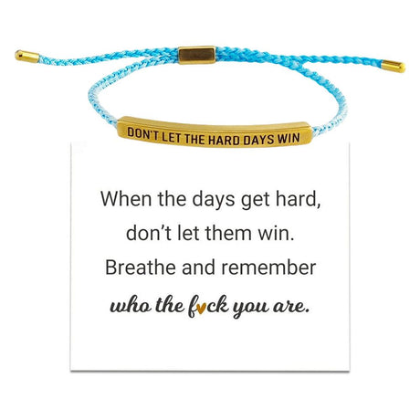 Don't Let the Tough Days Win Bracelet, Inspirational Black Bracelet for Women and Men Onesize