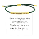 Don't Let the Tough Days Win Bracelet, Inspirational Black Bracelet for Women and Men Onesize