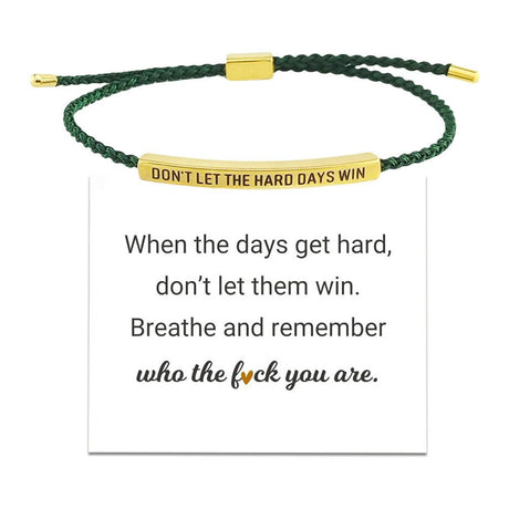 Don't Let the Tough Days Win Bracelet, Inspirational Black Bracelet for Women and Men Onesize