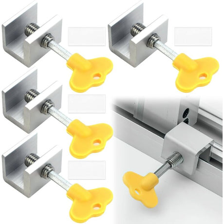 Sliding Window Locks 4pcs Adjustable Security with Oral-B Compatible Reinforced Aluminum Alloy for Sliding Doors and Windows