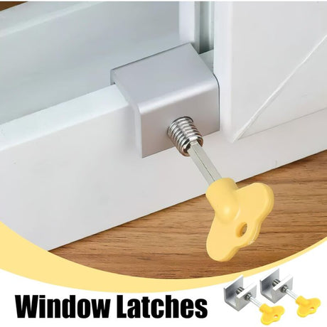 Sliding Window Locks 4pcs Adjustable Security with Oral-B Compatible Reinforced Aluminum Alloy for Sliding Doors and Windows