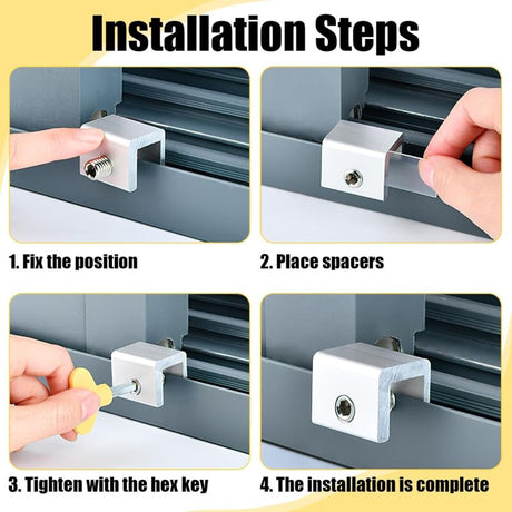 Sliding Window Locks 4pcs Adjustable Security with Oral-B Compatible Reinforced Aluminum Alloy for Sliding Doors and Windows