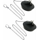 Universal Sink Stopper with Ball Chain and Hook for Sink or Bathtub, Stainless Steel