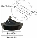 Universal Sink Stopper with Ball Chain and Hook for Sink or Bathtub, Stainless Steel