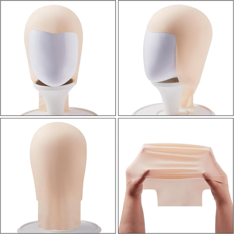 Bald Wig Halloween Costume Accessories Bald Latex Wig Hat for Men and Women