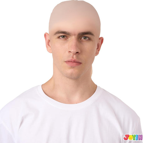 Bald Wig Halloween Costume Accessories Bald Latex Wig Hat for Men and Women