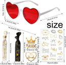 Heart Shaped Sunglasses Set with Bracelet and Tattoo Stickers in Black for Bride to Be Accessories