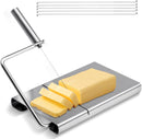 Stainless Steel Cheese Cutter with Wire for Block Cheese, Six Replacement Wires