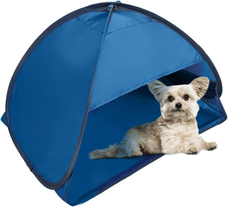 Beach Shelter Blue Portable Pop-up Tent Anti-UV Windproof for Small Pets Dogs Cats