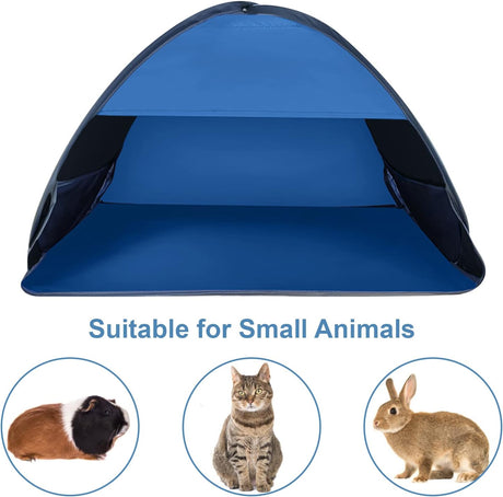 Beach Shelter Blue Portable Pop-up Tent Anti-UV Windproof for Small Pets Dogs Cats