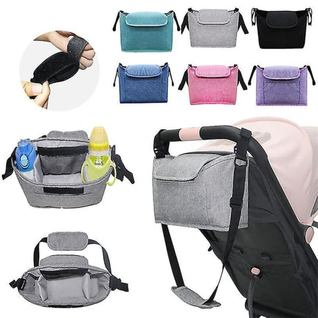 Stroller Organizer Bag Large Storage Compatible with All Strollers Black