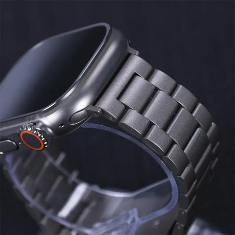 Stainless Steel Band Compatible with Apple Watch Series 9 8 7 6 5 49mm 45mm 44mm 42mm Black Metal Bracelet