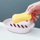 Pink Soap Dish Set 2-Pack Non-Slip Plastic Soap Holder with Drip Tray Easy Clean Soap Saver