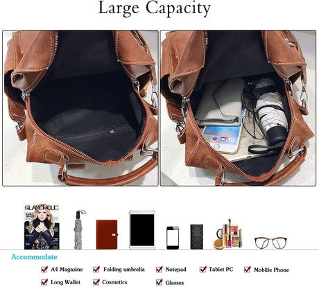 Vintage Waterproof Backpack for Women Girls Shoulder Bag Daypack