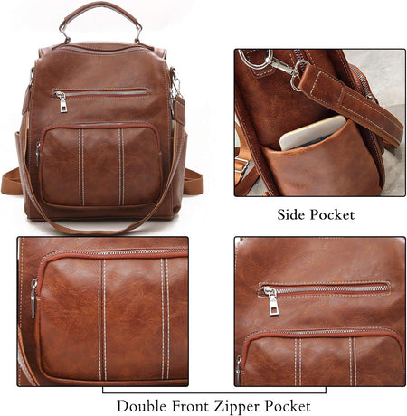 Vintage Waterproof Backpack for Women Girls Shoulder Bag Daypack