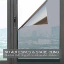 One Way Mirror Film Black Silver 40x300 cm Sun Protection Privacy Window Glass Sticker