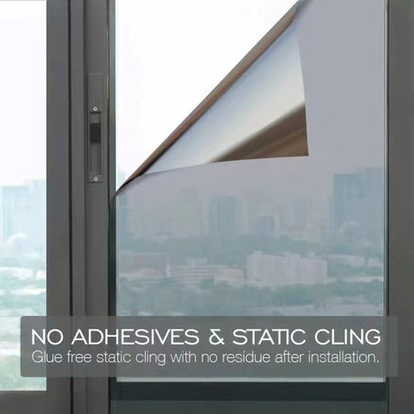 One Way Mirror Film Black Silver 40x300 cm Sun Protection Privacy Window Glass Sticker