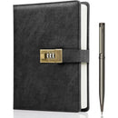 Lockable A5 Vintage PU Leather Diary 240 Pages 21.8 x 14.7 cm with Pen and Gift Box