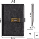 Lockable A5 Vintage PU Leather Diary 240 Pages 21.8 x 14.7 cm with Pen and Gift Box