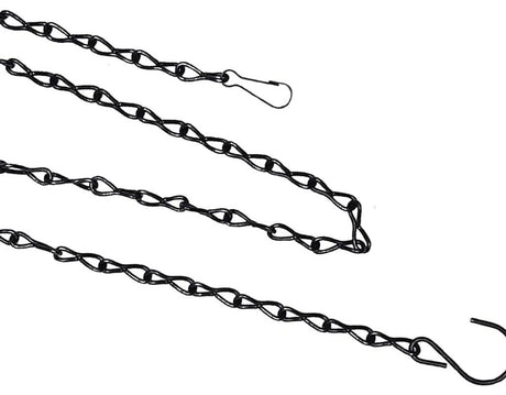 Hanging Chain Set Replacement Garden Flower Pot Plant Hanger with Clips Hooks for Bird Feeders Metal 3-Pack