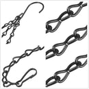 Hanging Chain Set Replacement Garden Flower Pot Plant Hanger with Clips Hooks for Bird Feeders Metal 3-Pack