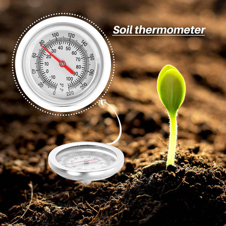 Compost Thermometer 50 cm Stainless Steel Soil Temperature Gauge