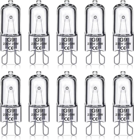G9 Halogen Bulbs 25W 230V 10-Pack