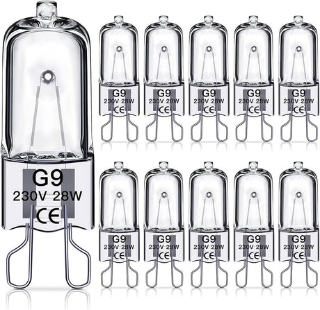 G9 Halogen Bulbs 28W 230V 10-Pack