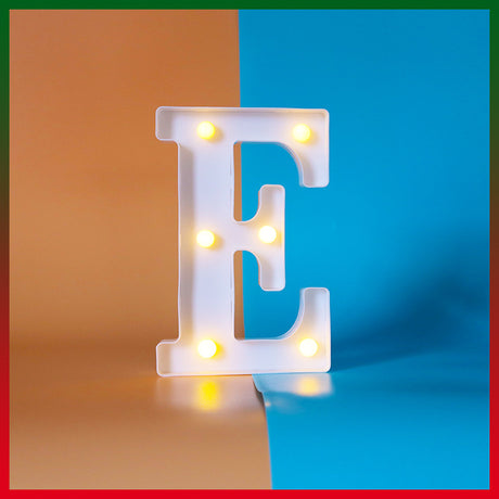 Luminous Letter E Home Decor Lighting for Wedding Birthday Party Decoration White