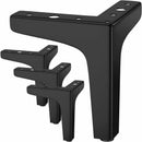 Black Furniture Legs Set of 4, 600 kg Load, 17 cm Modern Metal Triangular Hairpin Legs Compatible with Cabinets and Sofas