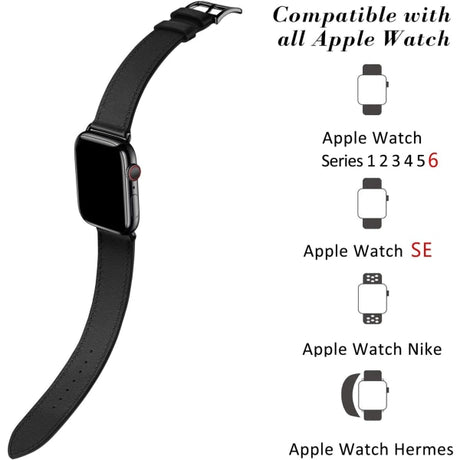 Apple Watch Strap Compatible with 38mm 40mm 41mm Leather Black Brown