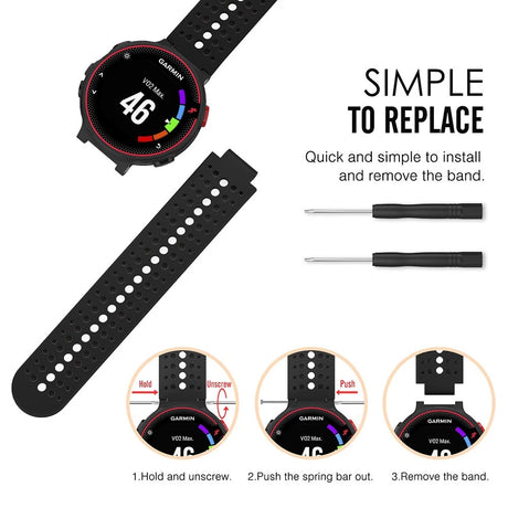 Garmin Forerunner 235 Replacement Band Soft Silicone Watch Strap Compatible with Garmin Forerunner 235 220 230 620 630 735