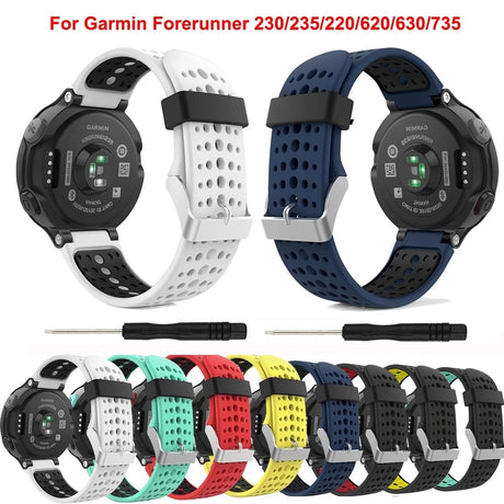Garmin Forerunner 235 Replacement Band Soft Silicone Watch Strap Compatible with Garmin Forerunner 235 220 230 620 630 735