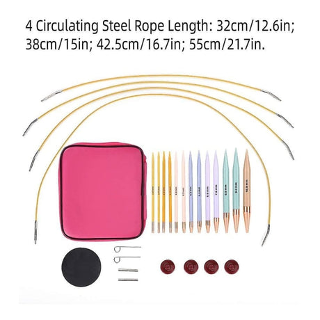Circular Knitting Needles 2.75 mm-10 mm 13 Pairs Interchangeable Set