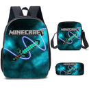 Minecraft Backpack 3 Sets for Elementary High School Students Compatible with Minecraft