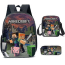 Minecraft Backpack 3 Sets for Elementary High School Students Compatible with Minecraft