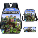Minecraft Backpack 3 Sets for Elementary High School Students Compatible with Minecraft