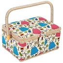 Sewing Kit Organizer, 3 Colors, Storage Box with Removable Tray, Pincushion, and Inner Pocket for Home Craft Tools