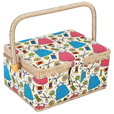 Sewing Kit Organizer, 3 Colors, Storage Box with Removable Tray, Pincushion, and Inner Pocket for Home Craft Tools