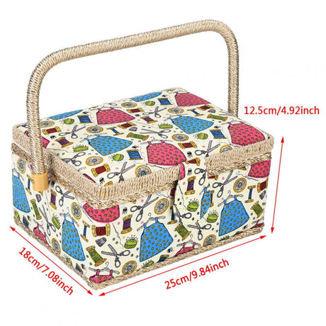 Sewing Kit Organizer, 3 Colors, Storage Box with Removable Tray, Pincushion, and Inner Pocket for Home Craft Tools
