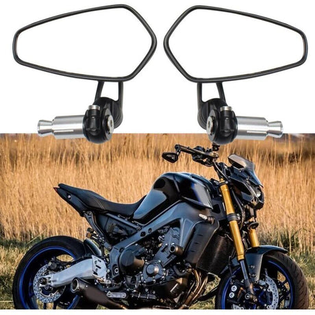 Compatible with Yamaha XJ6 MT01 MT03 MT07 MT09 Motorcycle Handlebar Black Rearview Mirrors 2Pcs