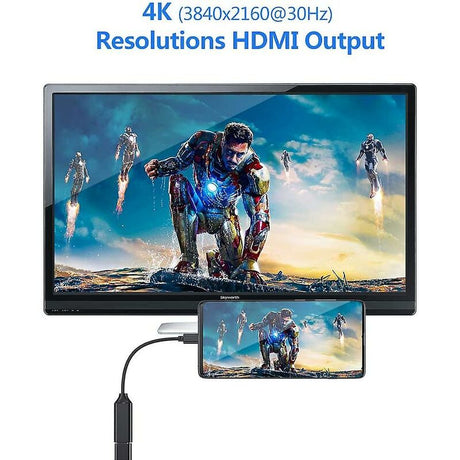 4K HDMI to USB C Adapter with Audio Video Output Compatible with MacBook iPad Pro Samsung Huawei Mate 20 Black