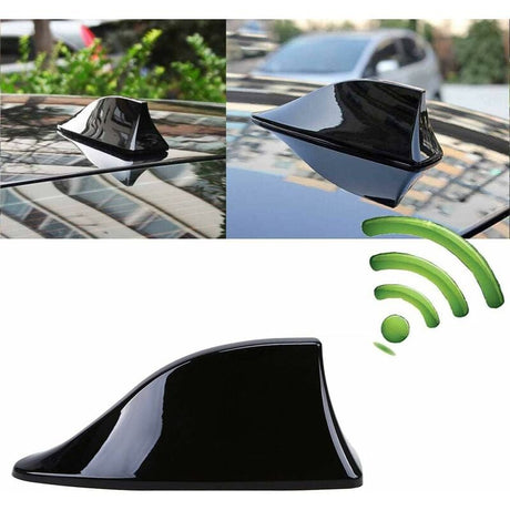 Shark Fin Car Antenna FM AM Radio Universal for SUV Truck Van Compatible with Many Models Black