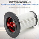 Bosch Unlimited Gen2 Series 8 Vacuum Replacement Filter 2-Pack Compatible with BKS8214W BSS825ALL